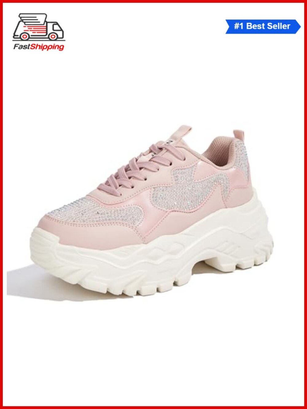 ✨ Women's Chunky Platform Lace Up Sneakers Comfortable Walking Tennis Shoes